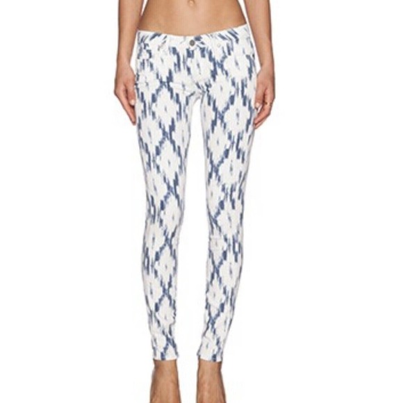 Paige Womens Jeans 26 White Denim Ikat‎ Print Verdugo Ultra Skinny Alexandria - Picture 1 of 14